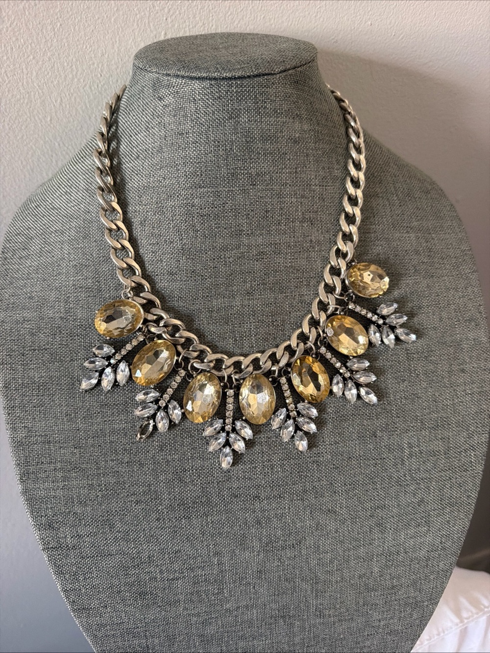 Simply Vera Vera Wang Gold and Clear Crystal Bib Necklace
